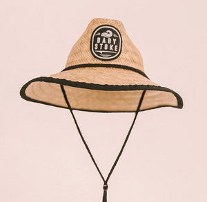 Straw beach sun hat with adjustable chin strap. Perfect for your trip to the beach, lake, pool.